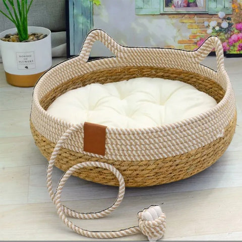 Panier osier couchage chat