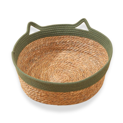 Grand panier osier chat