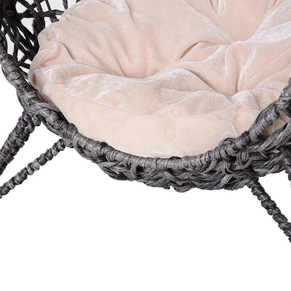 Panier en osier chat coussin