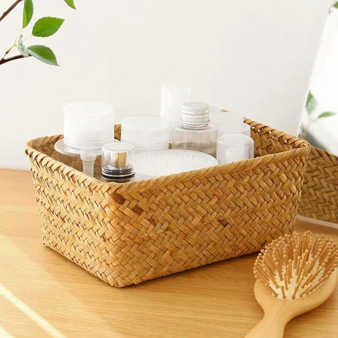 Panier osier salle de bain